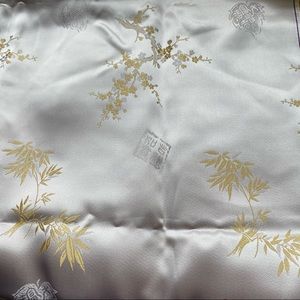 5 yd Blush Pink Chinese Blossom & Bamboo Fabric
